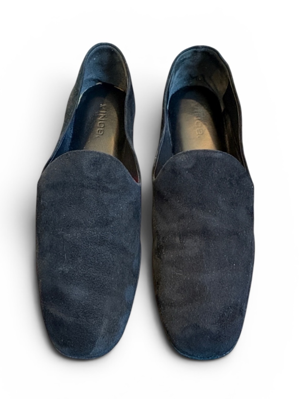 Vince Clark Suede Loafers Women's 7 Black Slip-On